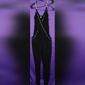 Xhilaration Black Jumpsuit with Contrast Trim